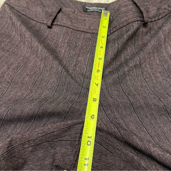 Worthington Works Stretch Women’s Wide Leg Pants Size 8 Purple Striped W Pockets - Picture 6 of 8